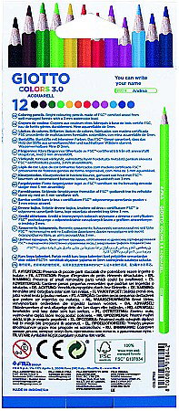 FIL CREIOANE COLORATE GIOTTO AQUARELL 12/SET 277100 [1]