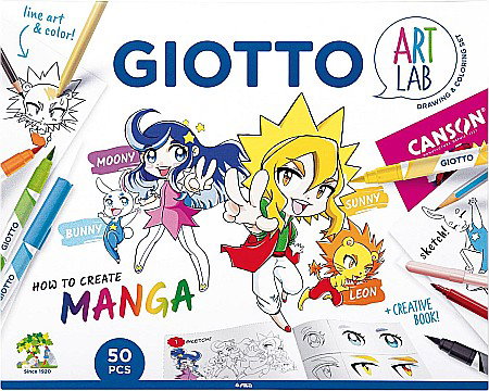 Seturi Creative pentru Copii - KIT CREATIV GIOTTO ART LAB 50 PIESE HOW TO CREATE MANGA ART LAB 582300
