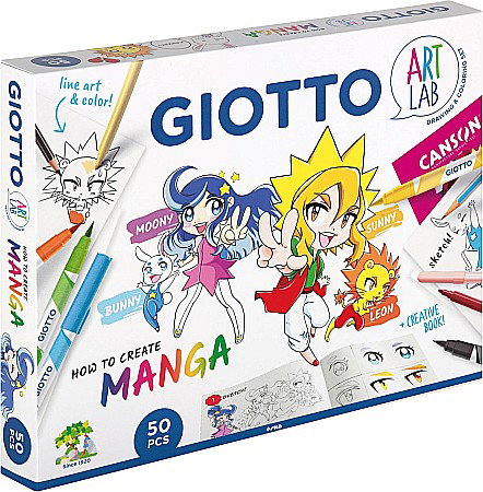 KIT CREATIV GIOTTO ART LAB 50 PIESE HOW TO CREATE MANGA ART LAB 582300 [1]