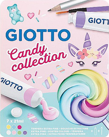 FIL TEMPERA GIOTTO 7/SET, CULORI PASTEL 7*21ML CANDY COLLECTION 302100 [0]