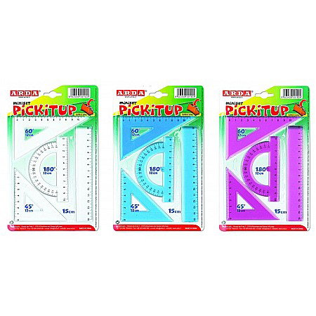 Trusa geometrie scolara - ARD SET GEOMETRIE 4 PIESE PICKITUP ARDA 704/12/4BL