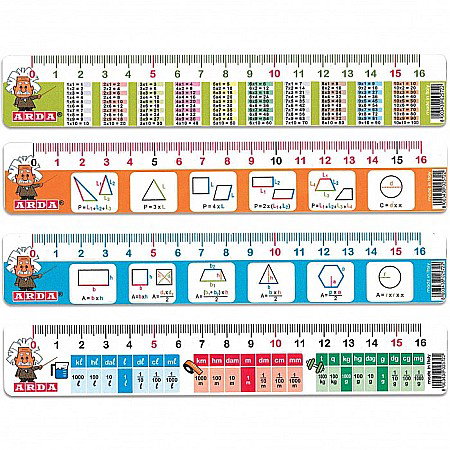Rigle, echere si raportor plastic - ARD RIGLA 16CM FORMULE MATEMATICE 28917MBAR