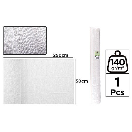 Hartie Floristica - HARTIE CREPONATA FLORISTICA IPB 50*250CM 140GR ALBA PF900