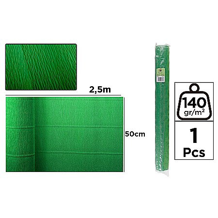 Hartie Floristica - HARTIE CREPONATA FLORISTICA IPB 50*250CM 140GR VERDE PF963