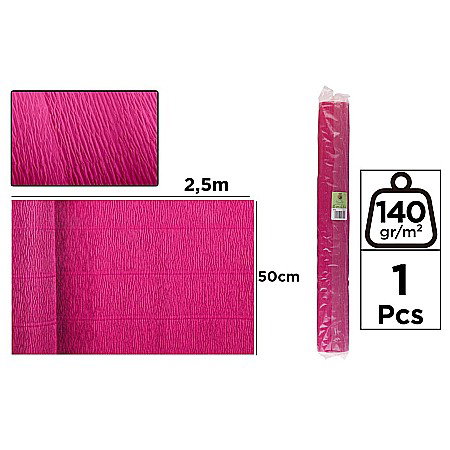 Hartie Floristica - HARTIE CREPONATA FLORISTICA IPB 50*250CM 140GR FUCSIA PF972