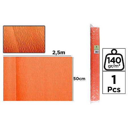 Hartie Floristica - HARTIE CREPONATA FLORISTICA IPB 50*250CM 140GR PORTOCALIU NEON PF981