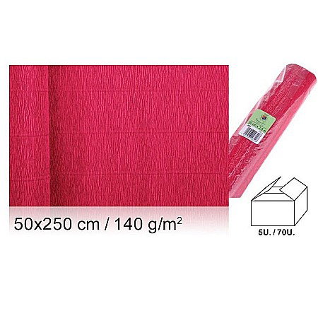 Hartie Floristica - HARTIE CREPONATA FLORISTICA IPB 50*250CM 140GR ROSU VERMILON PF982