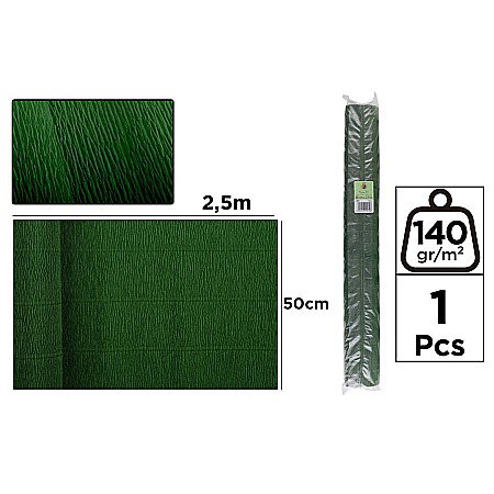 Hartie Floristica - HARTIE CREPONATA FLORISTICA IPB 50*250CM 140GR VERDE OLIV PF991