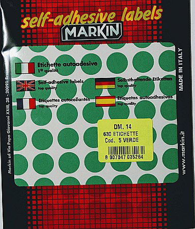 HARTIE PRODUSE DIN HARTIE - SCR ETICHETE BULINE 630/SET 14MM VERDE 2724