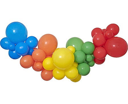 Baloane latex - GOD GHIRLANDA DIN BALOANE GEMAR DIY Rainbow, 2m, 65/set 031300