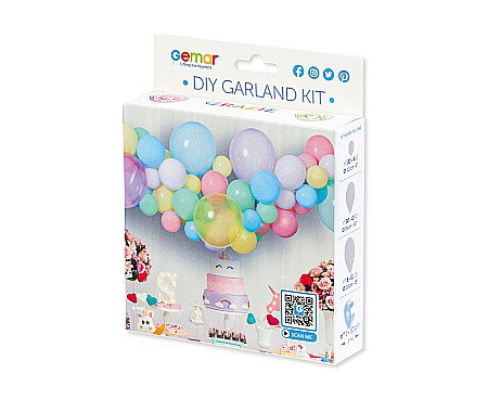 GOD GHIRLANDA DIN BALOANE GEMAR DIY Pastel mix, 2m, 65/set 031324 [2]