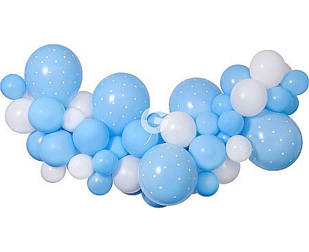 Baloane latex - GOD GHIRLANDA DIN BALOANE GEMAR DIY Baby Blue, 2m, 65/set 031348