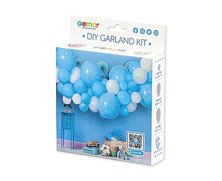 GOD GHIRLANDA DIN BALOANE GEMAR DIY Baby Blue, 2m, 65/set 031348 [3]