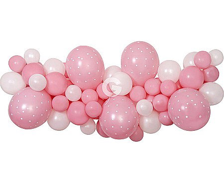 Baloane latex - GOD GHIRLANDA DIN BALOANE GEMAR DIY Baby Pink, 2m, 65/set 031355