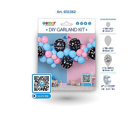 GOD GHIRLANDA DIN BALOANE GEMAR DIY He or She, 2m, 65/set 031362 [2]
