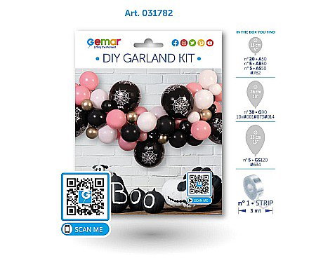 GOD GHIRLANDA DIN BALOANE DIY Halloween, pink, 3m, 65pcs 031782 [1]