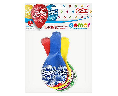 GOD BALOANE LATEX GEMAR HAPPY BIRTHDAY 30CM 5/SET GS110/P041 [1]