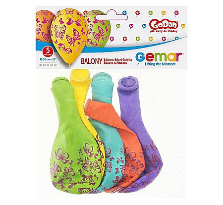 GOD BALOANE Premium Balloons, 30cm, Butterflies 5/set GS110/P174 [1]
