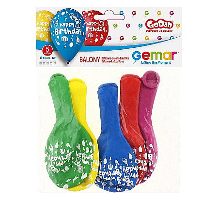 GOD BALOANE LATEX GEMAR Happy Birthday Party, 30cm 5/set GS110/P097 [1]