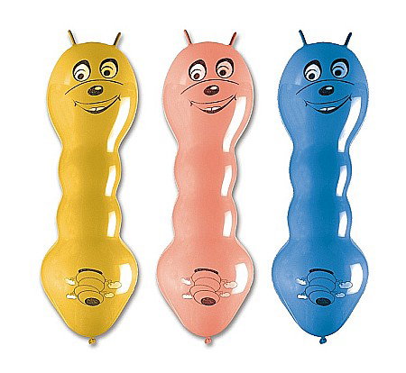 Baloane latex - GOD BALOANE Premium Balloons, Earthworm with horns, 75cm 3/set GB/PG03
