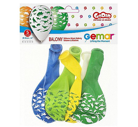 GOD BALOANE Premium Balloons "Dinosaur", 30cm, mix 5/set GS110/P154 [1]