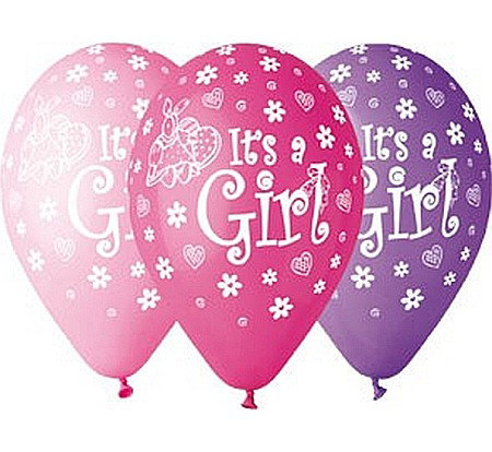 Botezuri, Gender reveal - GOD BALOANE LATEX GEMAR ITS A GIRL 30CM 5/SET GS110/P091