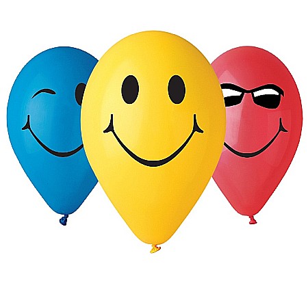 Baloane latex - GOD BALON LATEX GEMAR Balloon Premium 3 Smileys, 30cm, 5/set GS110/PS3M