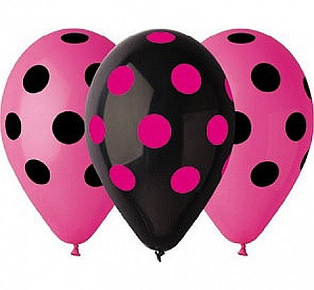 Baloane latex - GOD BALOANE LATEX GEMAR Dots, 30cm, Hen night, 5/set GS110/P157HN