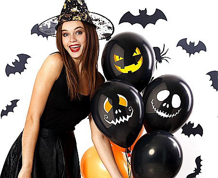 Halloween - GOD BALOANE Premium balloons, Halloween faces, 30cm 3/set GB/PG39