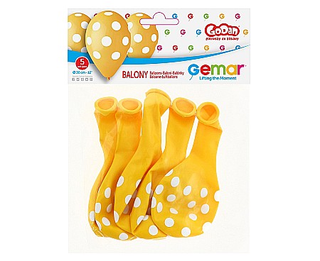 GOD BALOANE LATEX GEMAR Dots, 30cm, yellow, 5/set GS110/P157/03 [1]
