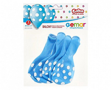 GOD BALOANE LATEX GEMAR Dots, 30cm, sky blue, 5/set GS110/P157/09 [1]