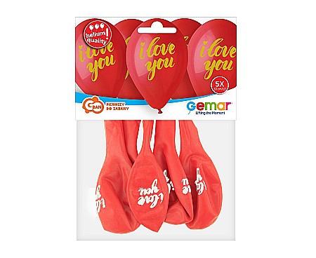 GOD BALOANE Premium helium balloons I Love You (gold printing), 33cm, 5/set GS120/ILZ [2]