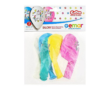 GOD BALOANE Premium Balloons, 30cm, Unicorn-magic night, multicolour print 5/set GS110/P661 [1]