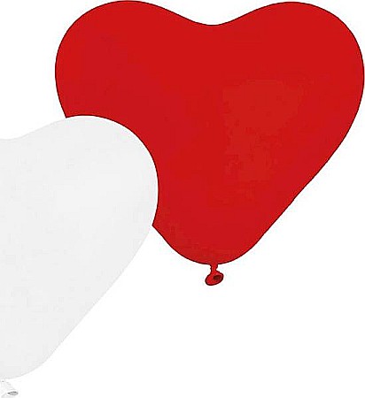 GOD BALOANE Balloon Premium 5 Hearts, 25cm, red and white, 5/set CR/45-01/5 [0]