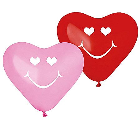 Baloane latex - GOD BALOANE Premium Balloons, 30cm, Smiling Hearts, 5/set CRS/P194