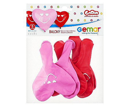 GOD BALOANE Premium Balloons, 30cm, Smiling Hearts, 5/set CRS/P194 [1]