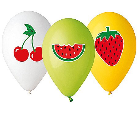 Baloane si accesorii - GOD BALOANE Premium helium balloons 'Fruits", 33cm, mix 5/set GS120/75X