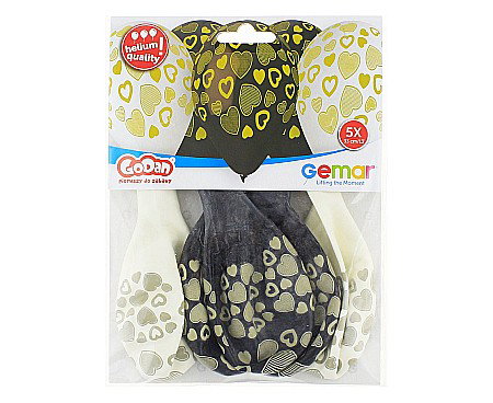 GOD BALOANE Premium helium balloons, Golden Hearts, 33cm, 5/set GS120/917 [1]