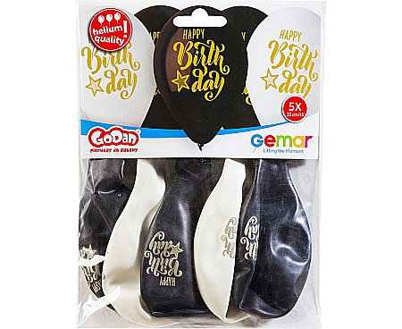 GOD BALOANE LATEX GEMAR HAPPY BIRTHDAY 33CM MIX 5/SET GS120/891 [1]