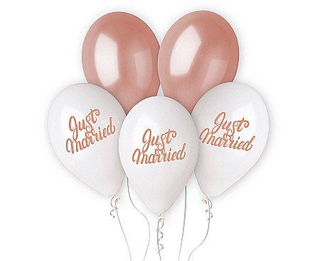 Articole Nunta, Bridal Party - GOD BALOANE Premium helium ballons, Just Marries, 33cm, 5/set GMS120/JMR