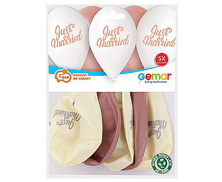 GOD BALOANE Premium helium ballons, Just Marries, 33cm, 5/set GMS120/JMR [2]