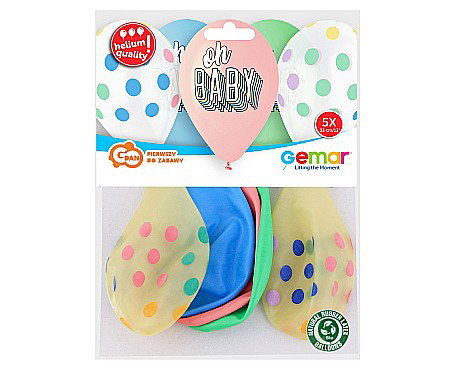GOD BALOANE Premium helium balloons Oh Baby, 33cm 5/set GS120/OBY [1]