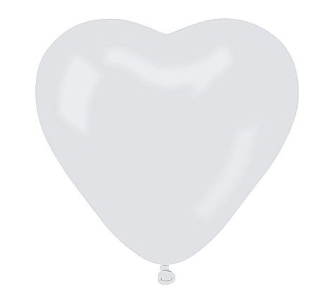 Baloane latex - GOD BALOANE CR pastel, Heart without overprint, 25cm, white 50/set CR/01/50