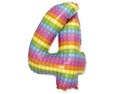 Baloane si accesorii - GOD BALON FOLIE ALUMINIU  Number 4, POP IT, 85cm 901814POP