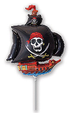 Baloane si accesorii - GOD BALON FOLIE ALUMINIU Pirate ship, 36cm, black 902669N