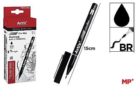 Blocuri si accesorii pictura pt studenti - FINELINER ARTIX IPB BR NEGRU PE345-BRS