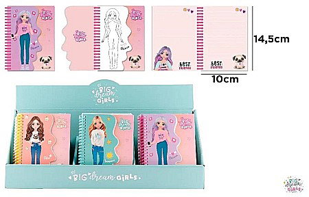 Agende nedatate - NOTES BIG DREAM GIRLS 125*85MM 50F SPIRA CHIARA BD026-03