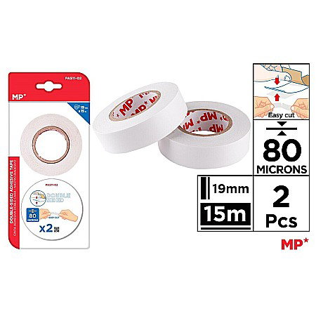 ARTICOLE DE BIROU - BANDA DUBLU ADEZIVA IPB 19MM*15M 2/SET ALBA PA511-02