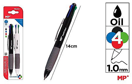 Pixuri cu mecanism - PIX RETRACTABIL IPB 4 CULORI 1.00MM 2/SET PE250-1