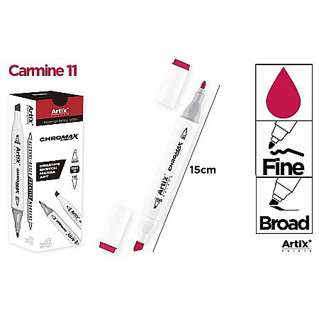 Markere creative 2 capete - ART MARKER IPB 2 CAPETE ROSU CARMIN 11 PP915-11 nn